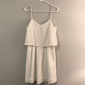 LOFT Split Top Eyelet Dress